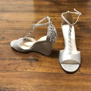 Metallic Silver Wedge Dress Shoe